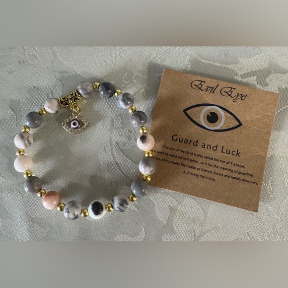 Jewelry - Evil Eye Beaded Bracelet with Gold Accents